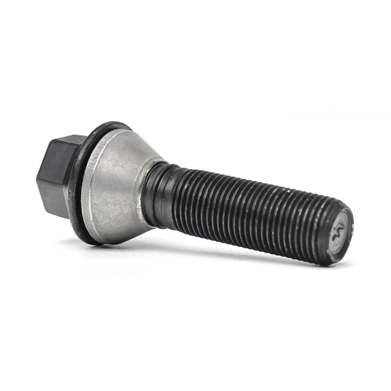H&R Radschraube Kegelbund mit bewegliche Kegelbund M14x1.25 - Länge 41mm - Schwarz (z.B. passend für BMW)