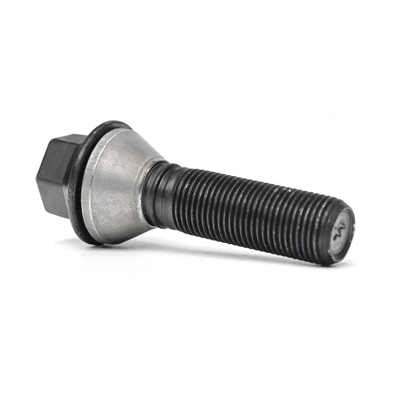 H&R Radschraube Kegelbund mit bewegliche Kegelbund M14x1.25 - Länge 46mm - Schwarz (z.B. passend für BMW)