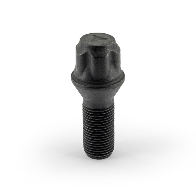 H&R Felgenschloss-Set M14x1.25x28mm Kegelbund Schwarz - 4 Felgenschloss-Schrauben inkl. Adapter