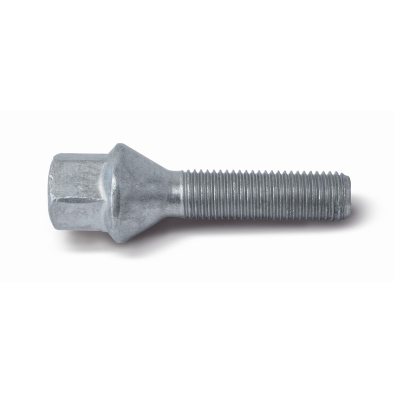 Tracer Wheel Bolts – M12x1.5 Taper Collar – 28mm – Set Of 20 – Silver Zinc Coated