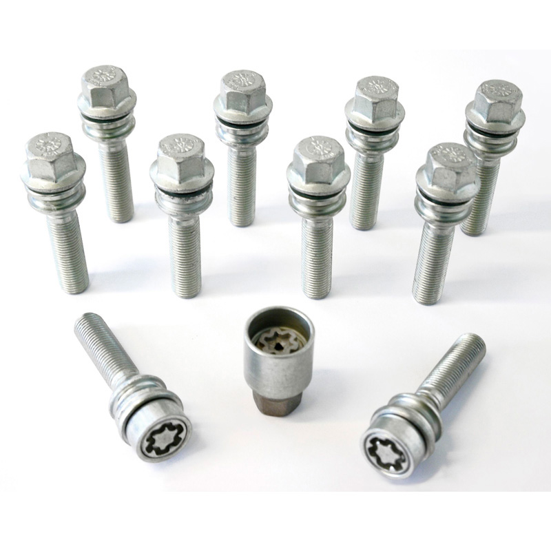 H&R Wielboutenset bolkonisch met bewegende ring R14 M15x1.25 - Lengte 47mm - 10 stuks - incl. wielsloten